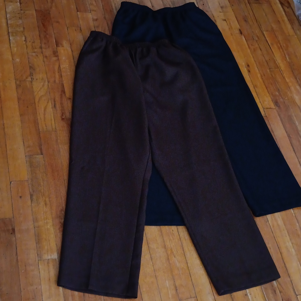 2 Pairs Alfred Dunner Straight Leg Pocket Pants Size 16 EUC